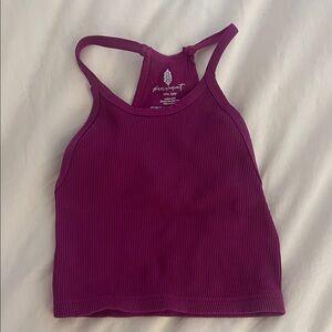 free people movement Ribbed Magenta Tank Top